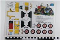 S2003-707 foto51.jpg; S2003-0707; 54 verschillende bouwplaten in twee maten van onder andere vliegtuigen, auto's, trein, olifant, molen, huis, kerk, euromast, boerderij, boot, kasteel, poort,; bouwplaat